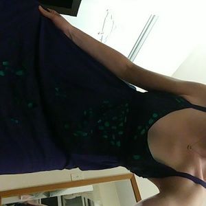 Urban outfitters purple and teal mid length dress